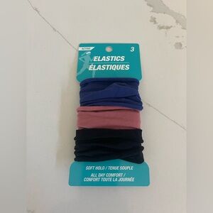 Active USA women’s soft Elastic Hair Bands - Blue, Pink, and Black